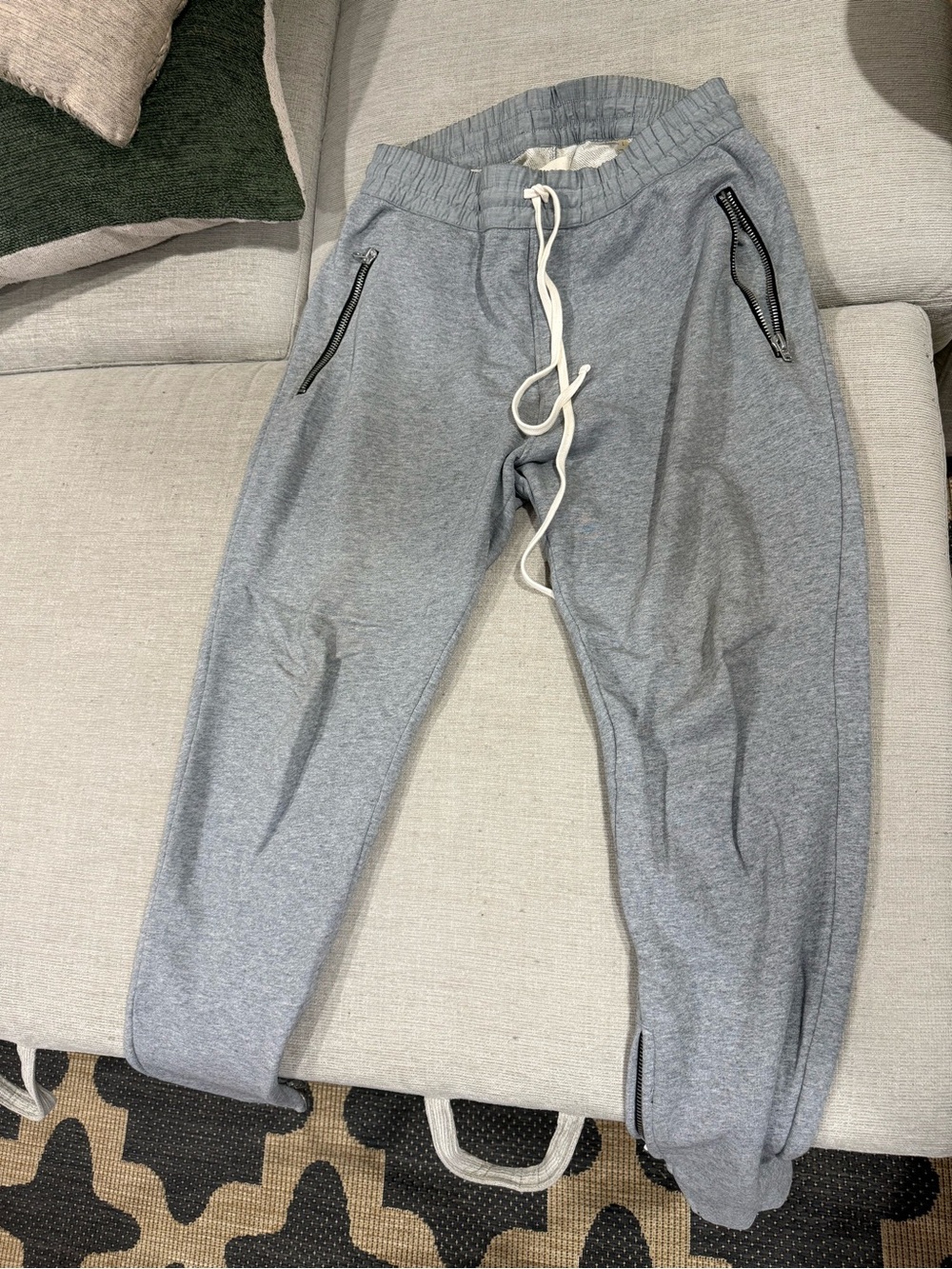 Fear of God Light Gray Zip Pocket Joggers